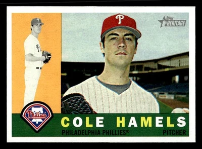 2009 Topps Heritage #264 Cole Hamels Card Philadelphia Phillies — 第 1/2 张图片