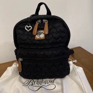 Brighton Kingston Heart TO Heart Packable Quilted Backpack Black - Picture 1 of 8