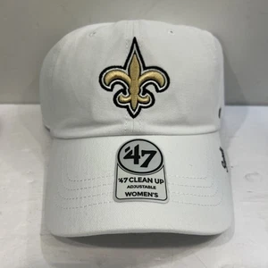 New Orleans Saints '47 Brand Clean Up Damen verstellbare NFL Mütze Kappe NEU weiß - Bild 1 von 11
