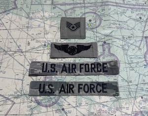 US Air Force Staff Sergeant E5 Rank With Aircrew Badge And USAF Tapes Pair - Picture 1 of 2