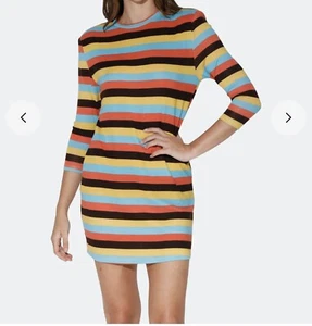 Walter Baker Aisha Mod Stripe Knit Crew Neck Dress Size M New $198 - Picture 1 of 16