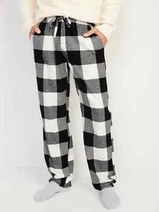 Nuevo con etiquetas Pantalones de pijama Old Navy Negro Buffalo Franela a Cuadros Dormir Salón Hombres S L XL - Imagen 1 de 2