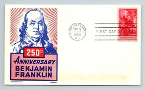 1956 FDC - 250th Anniversary Benjamin Franklin - Philadelphia - E137 - Picture 1 of 2
