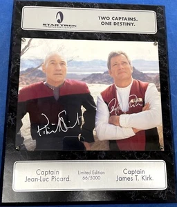 William Shatner & Patrick Stewart signierte Star Trek Generations 8x10 Foto Plakette - Bild 1 von 1
