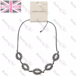 COLLANA collare MARQUIS STRASS CRISTALLO scintillante canna di fucile nero BIANCO/ROSSO f21 - Foto 1 di 7