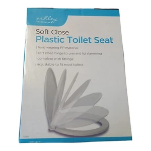 White Toilet Seat Soft Slow Close Plastic, Quick Release Toilet Loo Seat - 14G - Picture 1 of 2