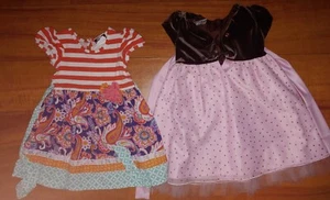 2 Girls Dresses Size 4T Formal & Beach Floral Design Counting Daisies Youngland - Picture 1 of 8
