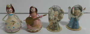 4 small angel decorations Japan, paper mache vintage - Picture 1 of 4