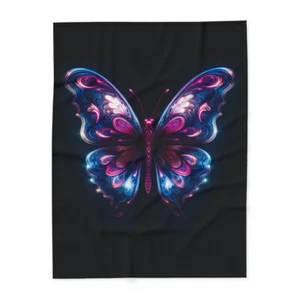 Neon Schmetterling Dreams arktische Vliesdecke - Bild 1 von 9