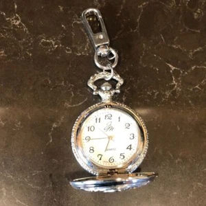 Pocket Watch JM Quartz Silver Collection Japan movement pocketwatch - Picture 1 of 4