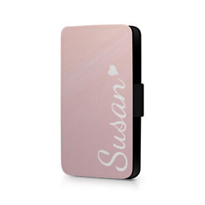 Personalised White Heart Phone Flip Case For iPhone