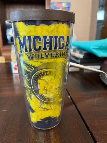 Tervis Tumbler Michigan Wolverines 24oz Brown Lid Cover