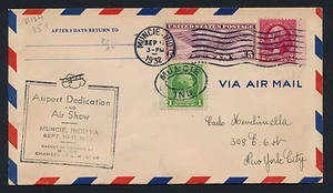 MUNCIE, IND Air Port Dedication & Air Show - SEP 11, 1932 - C12 705 707 COMBO - Picture 1 of 2