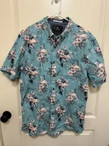 MBX Premium Goods Good Vibes Hombre Mangas Cortas Botones Camisa con Flamencos xl - Imagen 1 de 2