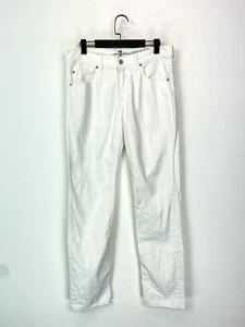 7 For All Mankind Slimmy Jeans White 5 Pocket Cotton Blend Size 33 - Picture 1 of 9