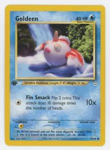 Tarjeta de Pokémon Goldeen 45/64 1a Edición Común Neo Revelación 2000 WOTC Primero - Imagen 1 de 7