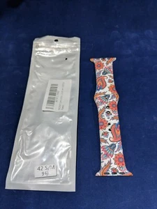 EXCHAR Compatible w/ Apple Watch Band Series 5/4/3/2/1 42mm S/M, Flowers - Picture 1 of 6