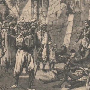 Les pestiférés des Indes - La fuite des habitants - - Gravure de presse 1896 - Imagen 1 de 2