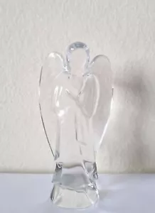 BACCARAT betender Krippenengel mit gekreuzten Armen signiert Made in France 6" Glas - Bild 1 von 9