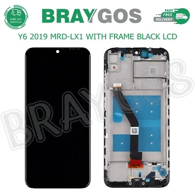 Replacement For Huawei Y6 2019 MRD-LX1 Touch Screen LCD Display With Frame Black - Image 1 of 4