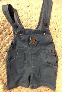 Vintage 2001 Cartoon Network Scooby Doo Denim short Overalls Size 4 VG condition - Picture 1 of 5