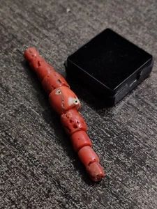 Natural Coral Gemstone Tube Beads 2.5'' Strand Italian Red Coral Loose Beads - Picture 1 of 5