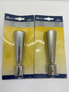 Swis supporto terminale finale Ø20 bastone tenda metallo cromato satinato lucido - Picture 1 of 6