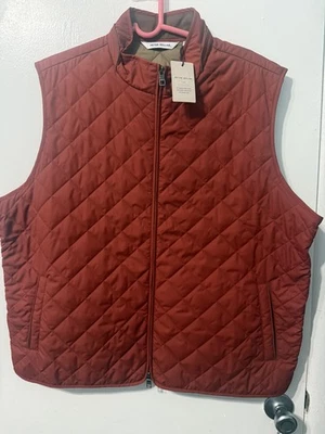 Peter Millar Essex Quilted Vest Burnt Orange  MF24Z01 Full-Zip Golf NWT size XXL - Image 1 of 4