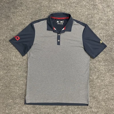 Camisa Polo Adidas Climachill de Golf EE. UU. Para Hombres M Azul Marino Rayas Manga Corta Equipo Foto 1 de 4