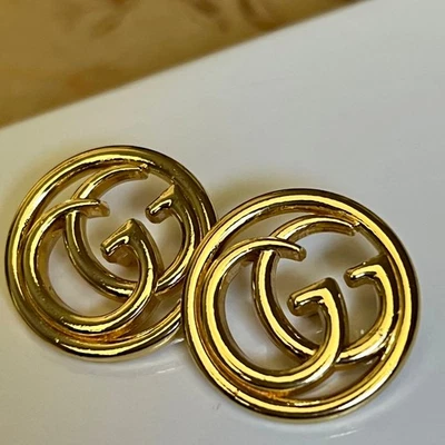 Gold Set of 5 Buttons Metal Ø 18 mm Gucci Replacement Button GG - Image 1 of 4