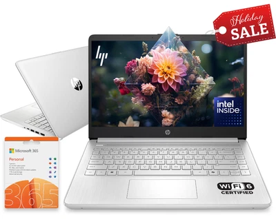 2025 HP Laptop Computer 14" 4-Core Intel CPU 16GB RAM 628GB Storage Win 11 Pro - Image 1 of 4