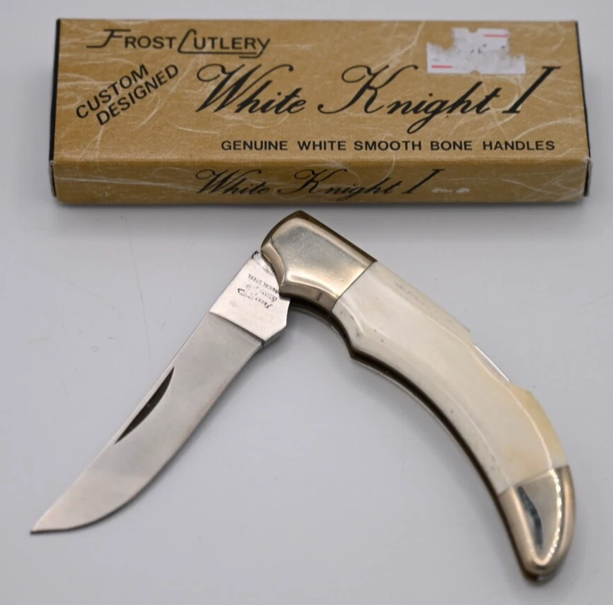 Vintage Frost Cutlery White Knight I Knife Genuine White Smooth Bone Handle - Image 1 of 1