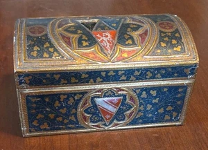 Antique Italian Small Dome Top Valuables Chest Box Renaissance Style - Picture 1 of 17
