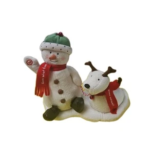 Hallmark Animated Singing Snowmen "Jingle Pals" 2004 Snowman & Dog Read!!! - Picture 1 of 7