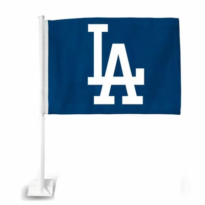 LOGO BRAND MLB Los Angeles Dodgers Car Auto Flag Banner & Pole 2 sided-LA Logo