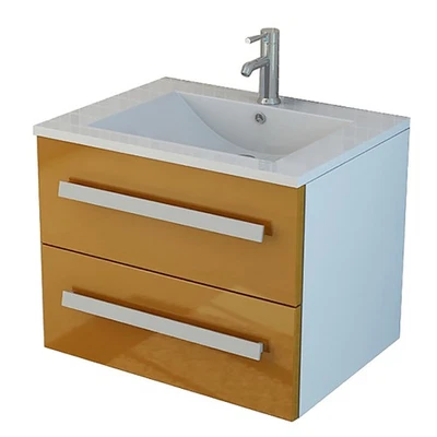 Badezimmermöbel Waschbecken hochglanz 60 cm Arosa Waschtisch Badezimmer Badmöbel - Bild 1 von 4