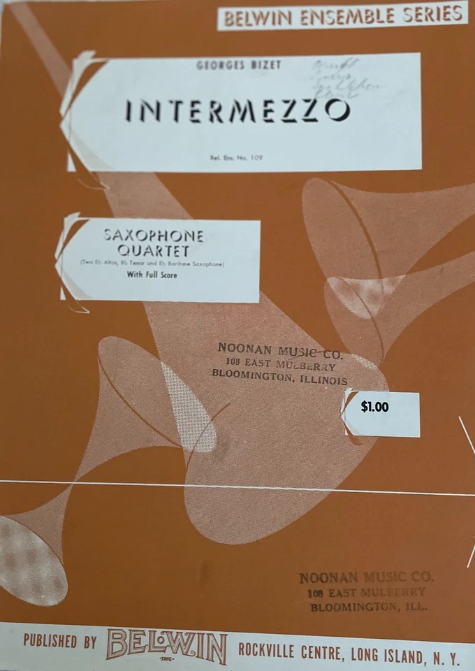 Intermezzo, Georges Bizet, Saxophone Quartet, Instrumental Parts - Image 1 of 1