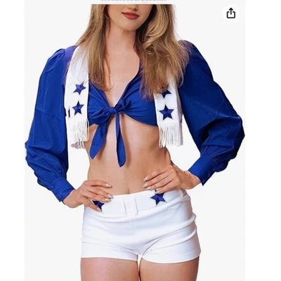 Cowboy Cheerleader New Adult Halloween Costumes Football Star Cheerleading - Image 1 of 4