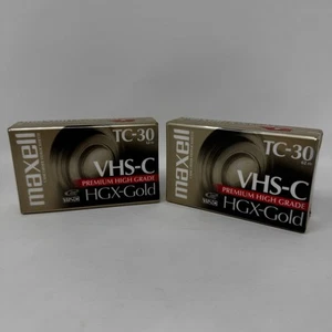 2 Pack Maxell TC-30 VHS-C Premium High Grade HGX-Gold Camcorder Tape BRAND NEW - Picture 1 of 6