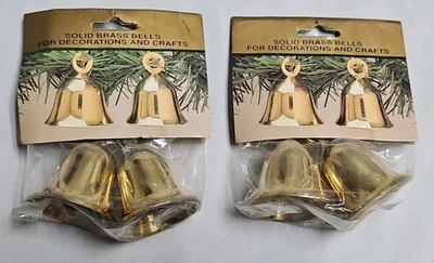 Lot of Hosley  Vintage 2 inch Solid Brass Bells India Decoration Crafts - Image 1 of 4