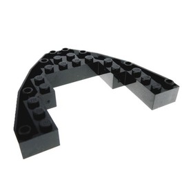 1x Lego Boat Hull Plate 8x10x1 Black Bow Railing Pirate Ship 4113269 2622