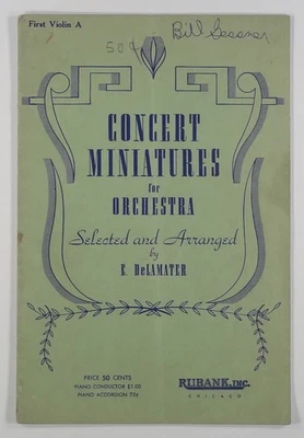 1947 CONCERT MINIATURES FOR ORCHESTRA First Violin part GRIEG Schubert HANDEL &c - Image 1 of 4