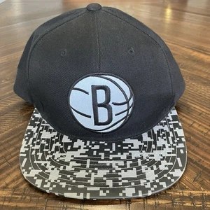 Brooklyn Nets Mitchell Ness NBA Snapckback Digital Camo Black Adjustable Hat Cap - Picture 1 of 12