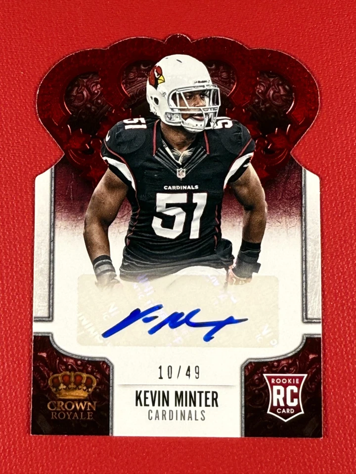 2013 Panini Crown Royale Kevin Minter #158 Red Die-Cut Signatures /49 (AU, RC) - Image 1 of 2