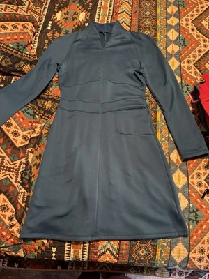 Vestido suéter tejido acanalado cremallera 1/4 azul manga larga Athleta para mujer talla grande Foto 1 de 4