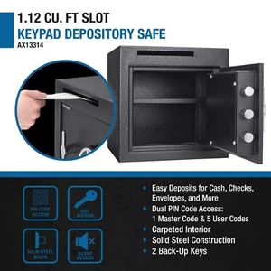 Barska Mail Drop Slots 1.12 cu Compartment Rotary Style Keypad Lock Safe AX13314 - Picture 1 of 11