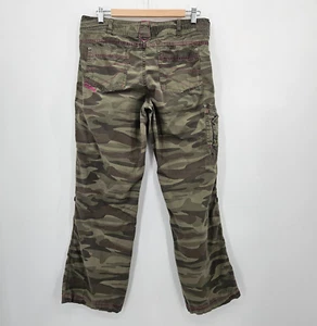 Cabela's Casuals Camo Cargo Pants Women's Size 12 Green Camouflage Roll Tab Pant - Picture 1 of 19