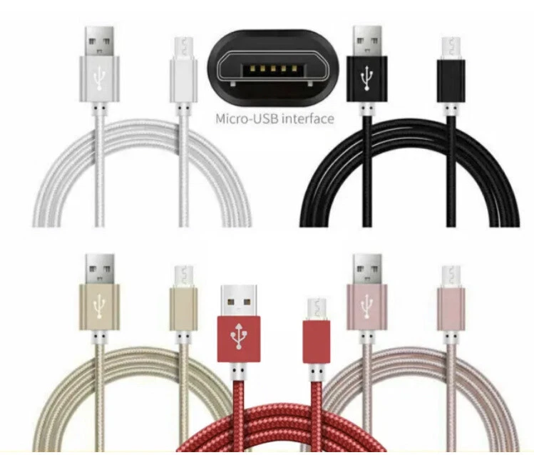 Long Micro USB Cable, 1M 2M 3M High Speed Data Sync Fast Charger Charging Lead - Image 1 of 1