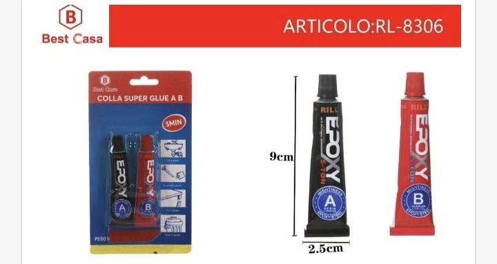 RESINA EPOSSIDICA ADESIVO BICOMPONENTE COLLA forte metallo legno plastica tubo - Immagine 1 di 1