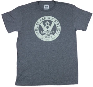 Ford Motors Adult New T-Shirt - Genuine Parts & Service Distressed V-8 logo - Picture 1 of 1
